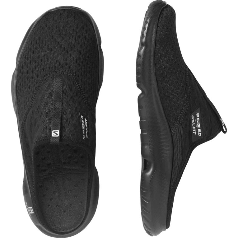 Black Salomon Reelax 5.0 Men's Slides | IE JE0432